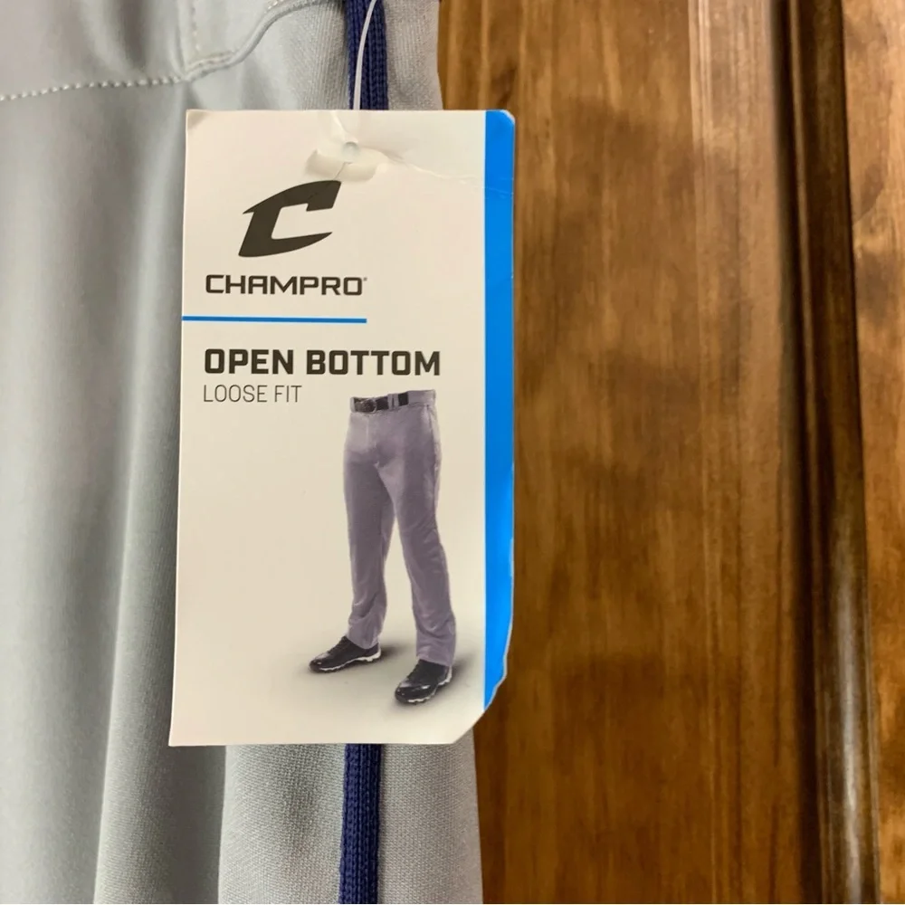 Men’s Champro open bottom loose fit Gray baseball pants Adult 2X